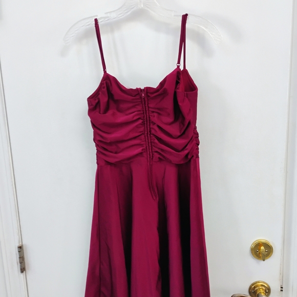 Emerald Sundae Burgundy Flare Dress - Picture 4 of 4